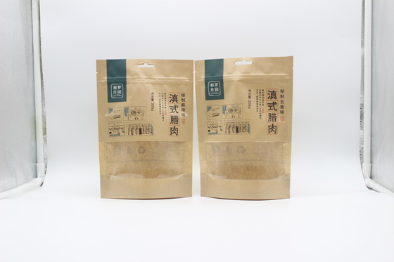comprar 100g 500g 1000g Bolsas de cartón de papel Kraft ziplockk reciclables Certificado SGS FDA online manufacture