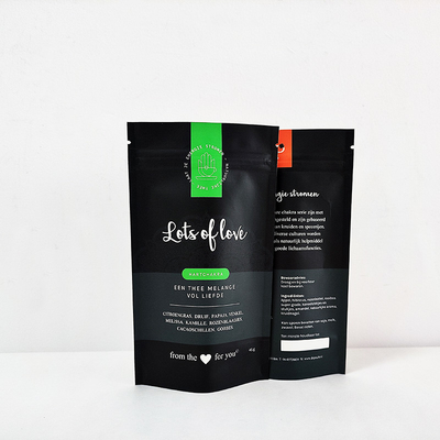comprar Bolsa de plástico personalizada de pie grabado de impresión de cremallera Bolsa de embalaje de té online manufacture