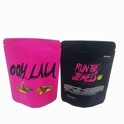 comprar Bolsas de embalaje ecológicamente reciclables de alimentos rosados de pie bolsas impermeables reutilizables con cremallera online manufacture