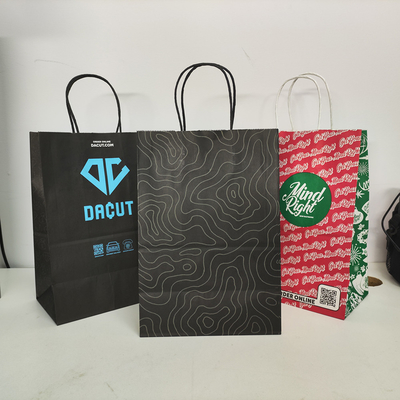 comprar Bolsita de compras de papel de flores de hierba Bolsa de embalaje de fondo plano con mango online manufacture