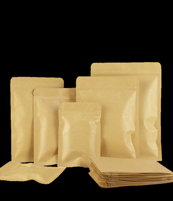 comprar Varias capacidades Bolsas de sello de tres lados Embalaje de papel kraft reciclable a prueba de olores online manufacture
