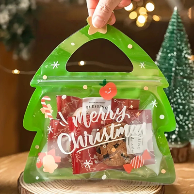 comprar Calcetín de Navidad Bolsa de embalaje de dulces de forma especial Bolsa de cremallera de plástico para gomitas online manufacture