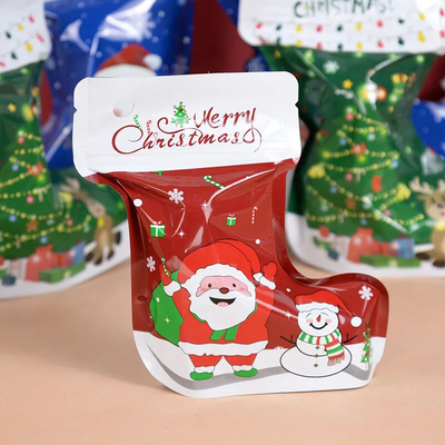 comprar Bolsa de Mylar a prueba de olor con cierre de cerradura personalizada de forma única para Navidad online manufacture