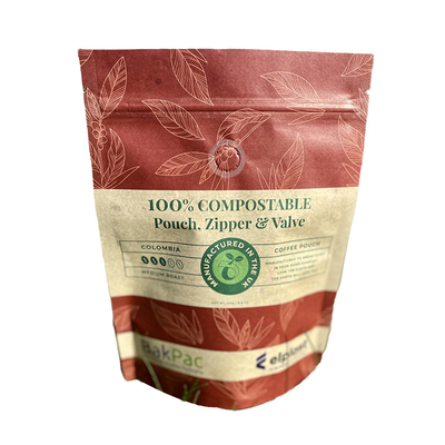 comprar Bolso de embalaje de alimentos biodegradable con cremallera de papel artesanal marrón laminado online manufacture