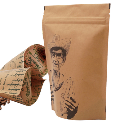 comprar Bolso de plástico laminado de pie Bolso de cerradura con cremallera Bolso de papel Kraft biodegradable de alimentos secos online manufacture