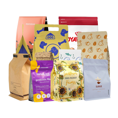 comprar Bolsa de papel Kraft biodegradable sellada térmicamente Bolsa lateral Guesst Bolsa inferior Bolsa de embalaje de café online manufacture