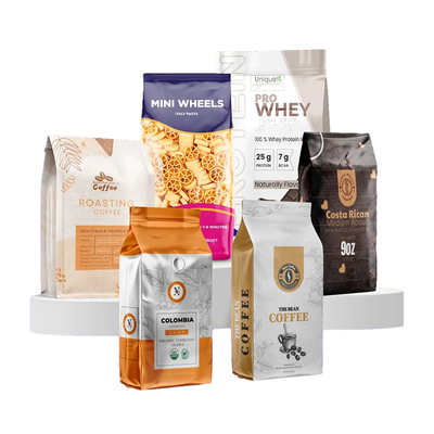 comprar Bolsas de papel artesanal personalizadas bolsas de embalaje de café bolsas de fondo plano para granos de café online manufacture