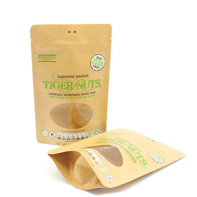 comprar ODM Biodegradable Bolsas de pie con cremallera de arriba Bolsas de ventana Kraft online manufacture