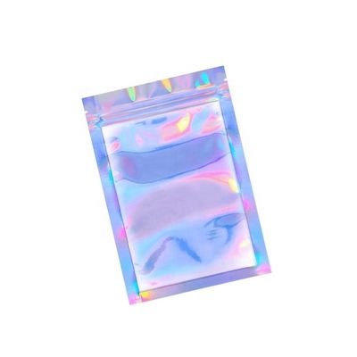 comprar Bolsas de papel plateado de LDPE PE Bolsas con cremallera holográfica transparente de grado alimenticio QS online manufacture