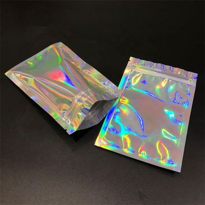 comprar Bolsas de embalaje con cremallera holográfica bolsas planas bolsas pequeñas de cerradura con cremallera láser bolsas de plástico online manufacture