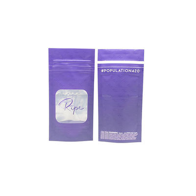 comprar Logotipo personalizado Púrpura de plástico de pie Zip Lock Bolsa de embalaje Bolsas Mylar con ventana online manufacture