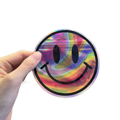 La sonrisa de forma irregular única del bolso formó el bolso de la cremallera de Mylar para la mala hierba