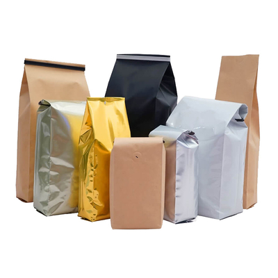 Bolsa lateral del escudete del café de Bean Bags With Tin Tie del café de encargo de la válvula
