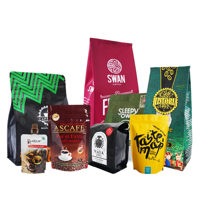 Los granos de café plásticos de encargo empaquetan la soldadura del OEM del bolso en caliente de Mylar del papel de aluminio