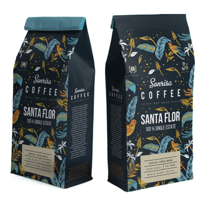 Bolsos de empaquetado inferiores planos laterales de encargo del café del bolso 1kg del escudete