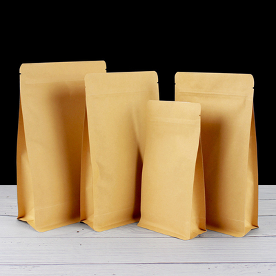 130 Mico espesor Biodegradable bolsas de pie de papel bolsas de fondo plano