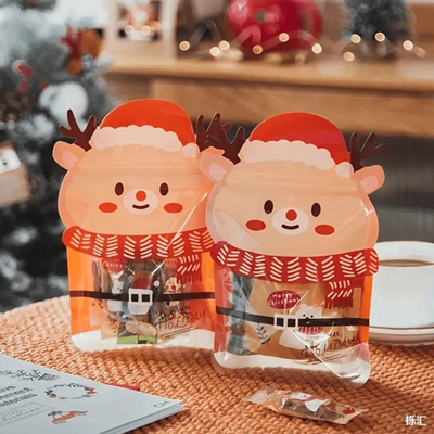 Bolsa de embalaje de Navidad Santa Claus en forma de galletas gomitas dulces