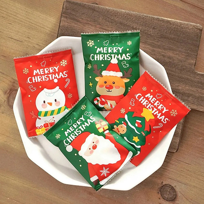 Bolsas de embalaje de sello térmico brillante Bolsa de sello lateral para el regalo de Navidad