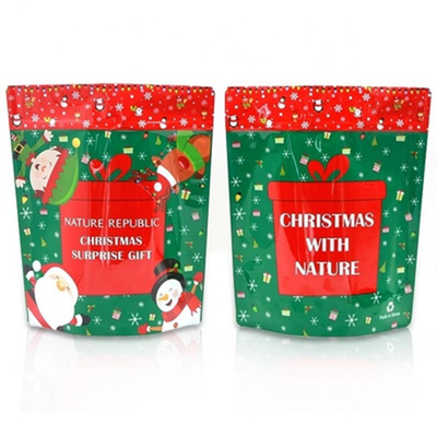 Bolsa de embalaje de bocadillos de plástico transparente de Navidad