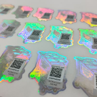Etiqueta anti-falsificación de la FDA 80 micrones pegatinas holográficas 3D película de PE