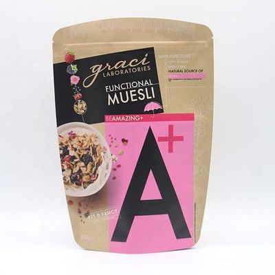 Embalaje de café a medida Bolsas de papel Kraft con bolsa de cremallera Bolsas de impresión para té