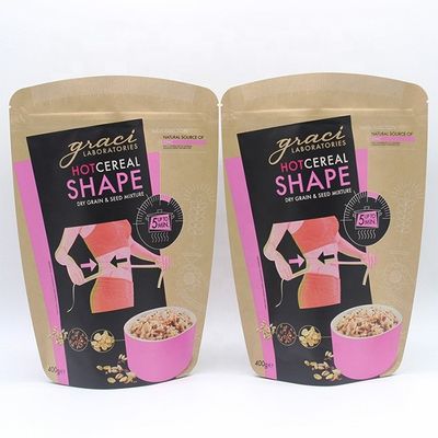 7g Bolsas de pie biodegradables CMYK Bolsas de café de papel kraft impreso