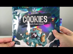 el empaquetado olográfico de la mala hierba de la bolsa empaqueta la bolsa del soporte del plástico de mylar para arriba para la aduana