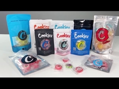 Bolsa de Mylar con ventana Bolsa de embalaje de galletas Bolsas de pie para flores de malezas